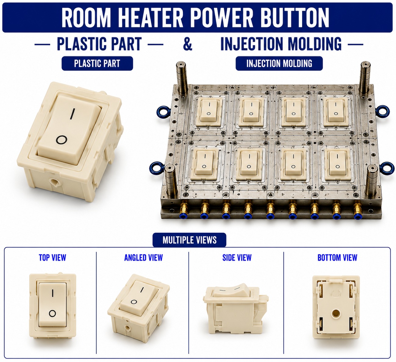 Room Heater Plastic Power Button Mould and Moulding Service